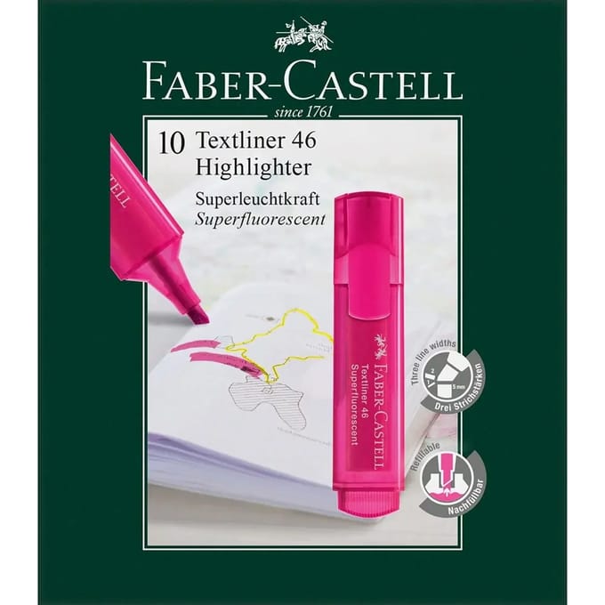 Fluorescerende markers Faber-Castell (x10)