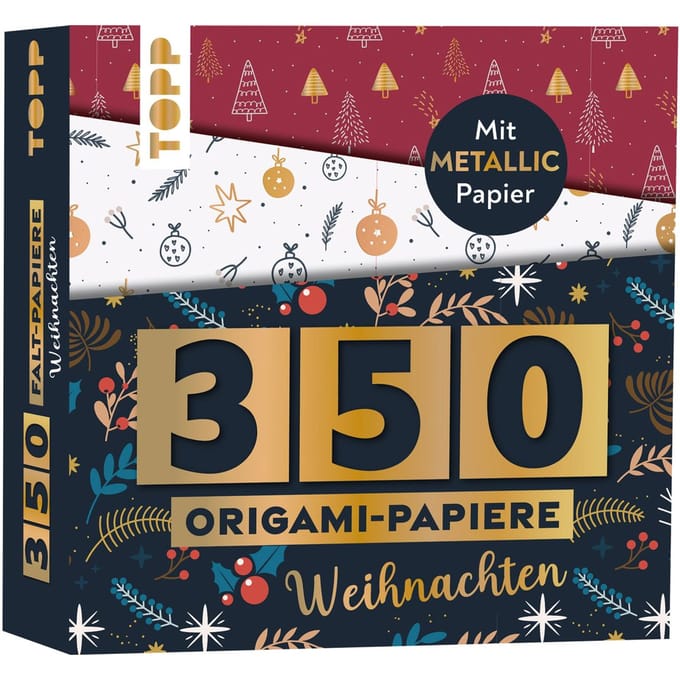 350 origamipapieren "Weihnachten"