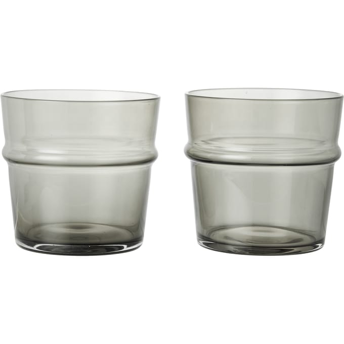 Ferm Living Boya Lage drinkglazen (set van 2) - fermLIVINGsmokedGrey
