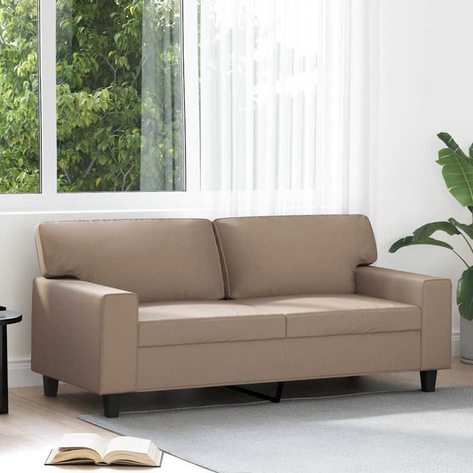 vidaXL - Tweezitsbank - 140 - cm - kunstleer - cappuccinokleurig