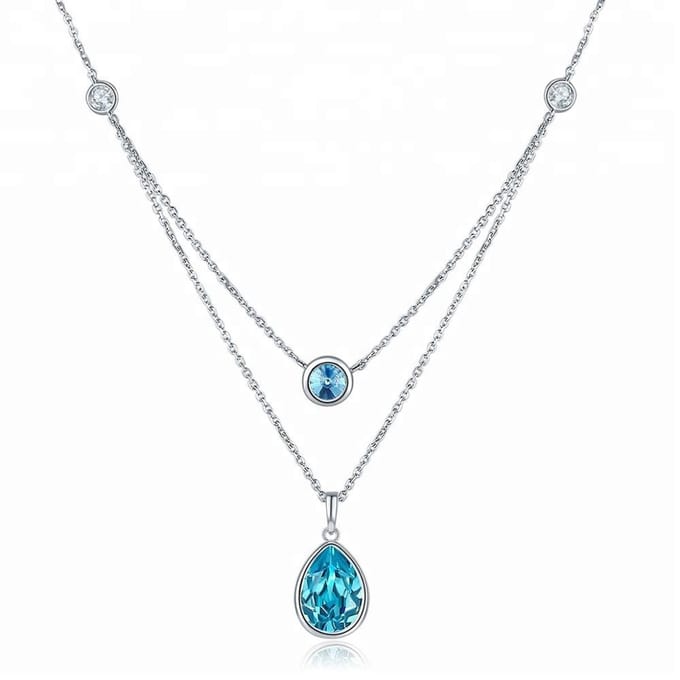 QoF Dubbele Druppel - 925 Zilver - 45cm + 5cm