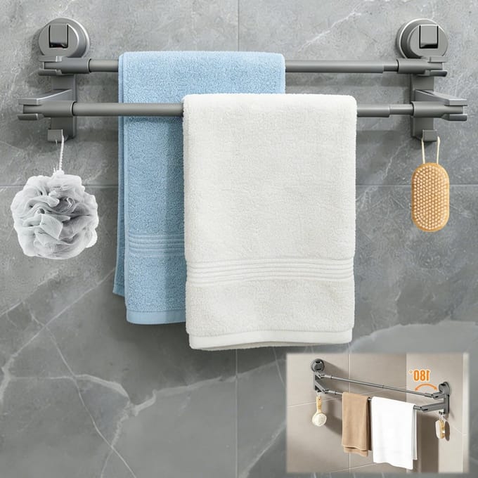 Zuignap handdoekhouder zonder boren - Ideaal voor badkamer, keuken en ruimtebesparing
