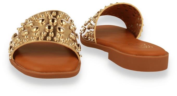 Double Heart Dames Slipper | Goud | Maat: 37