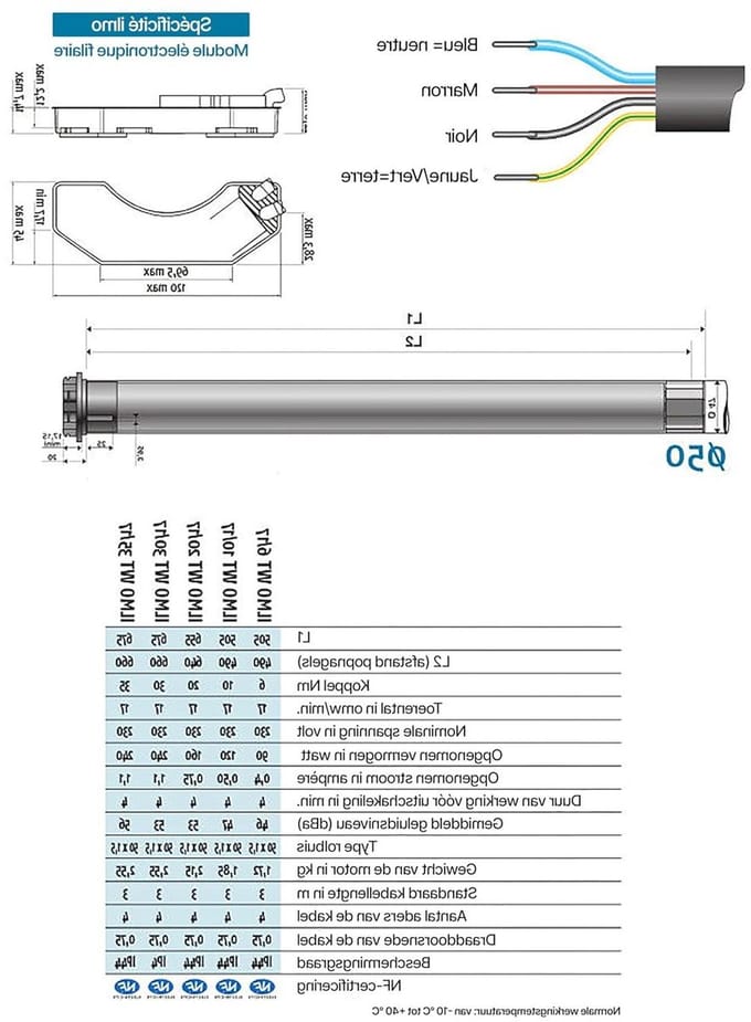 Rolluikmotor Vervangingsset - Motor Rolluikonderdeel - Rolluik Automatiseren - Directe Eindpunt Instelling - 30 Nm 50 mm - Grijs
