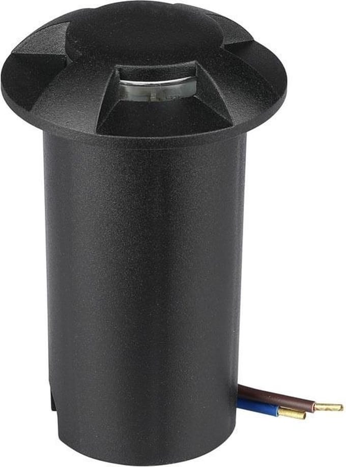 LED grondspot - tuinpad 3 kanten - 42mm - warm wit - 3W - Zwart