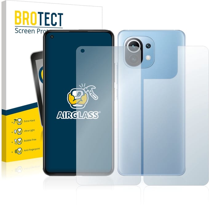 Screenprotector voor Xiaomi Mi 11 Lite 5G (Voor+Achter) Beschermglas transparant