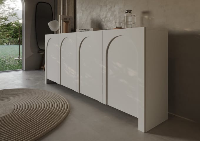 Meubel Square - Dressoir Salamia - Mat Wit - 204cm - Kast