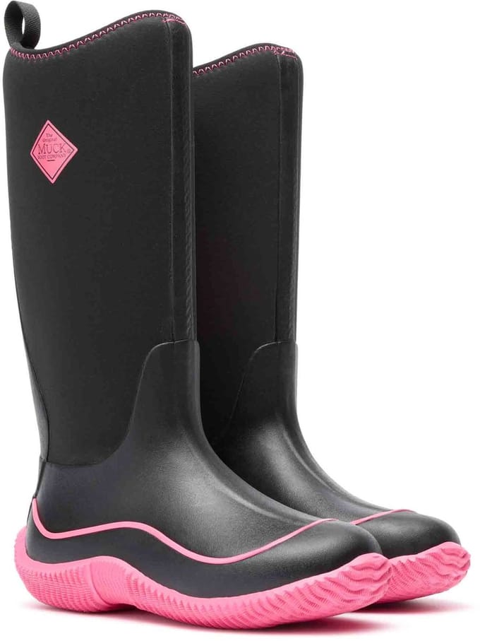 Muck Boot Hale | Zwart/Roze - Regenlaarzen - Maat 39 -