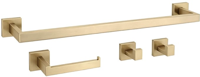 Rea Rio 4-Delig - Badkameraccessoireset - Geborsteld Goud - 57X8,5X5Cm