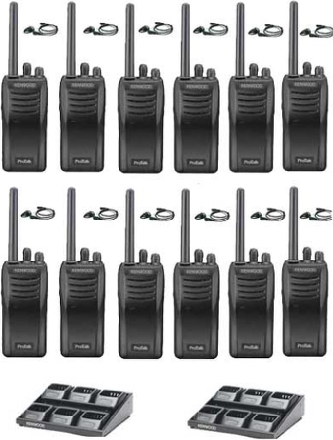 Set van 12 stuks Kenwood TK-3501 PMR446 met D-shape oortje en 2 multiladers