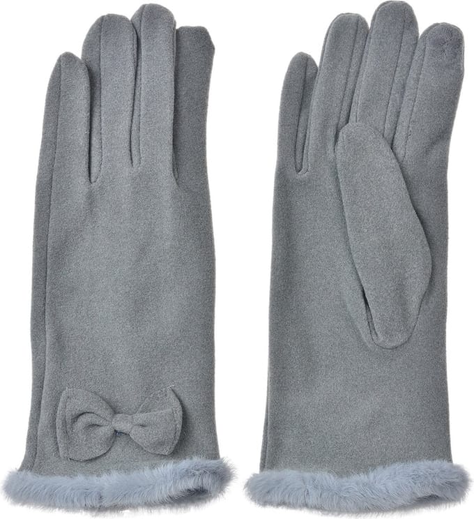 Clayre & Eef Handschoenen Winter 9x23 cm Grijs Polyester