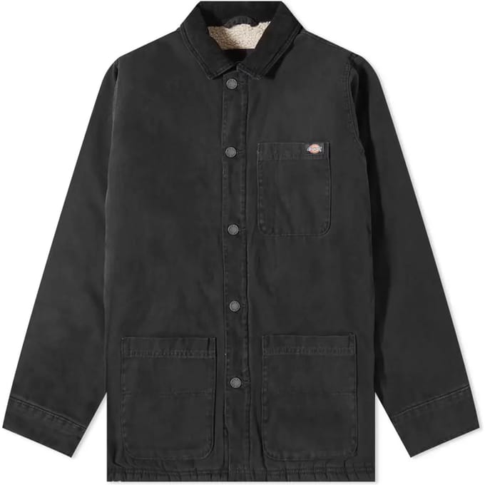 Werkkleding herenjack Duck Canvas Chore Coat Stone Washed Black