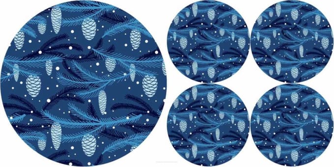 Bertoni - Set van placemats 4 stuk klein + 1 stuk groot - cone