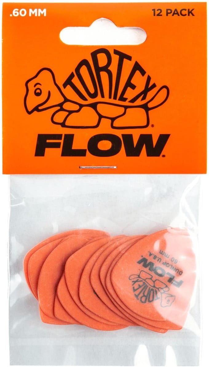 Jim Dunlop Tortex - Plectrums - Flow - 0,60 mm Oranje - Player's Pack 12 Stuks