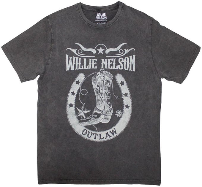 Willie Nelson - Outlaw Heren T-shirt - 2XL - Grijs
