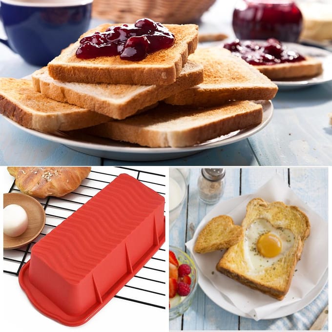 Siliconen Brood Bakvorm Rechthoekige Toastplaat Keuken Bakvorm red