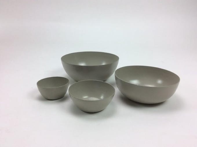 Set van vier schalen 13x5/10x4/8x3/6x3 cm lichtgrijs Rivera Maison style