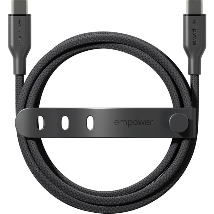 Empower by PanzerGlass Racing USB-C naar USB-C Oplaadkabel - 60W - 2 meter - Space Black