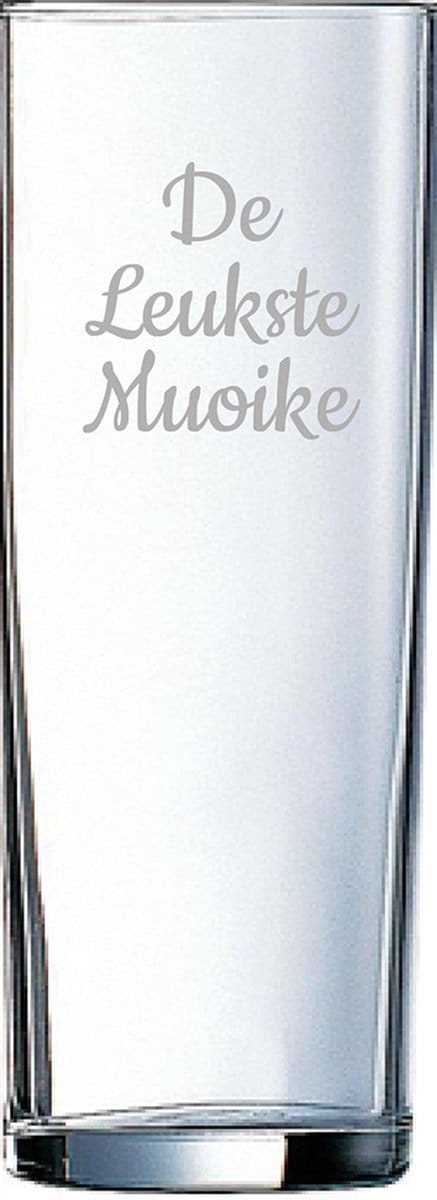 Gegraveerde longdrinkglas 31cl De Leukste Muoike