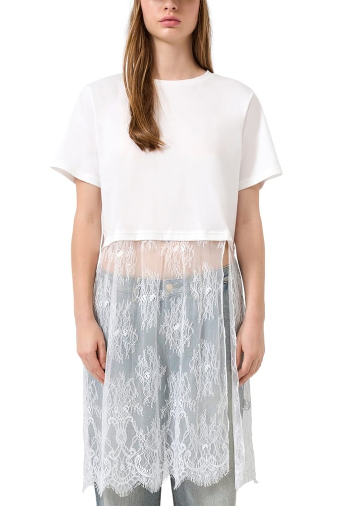 Robe chemise met kantrok voor dames QS