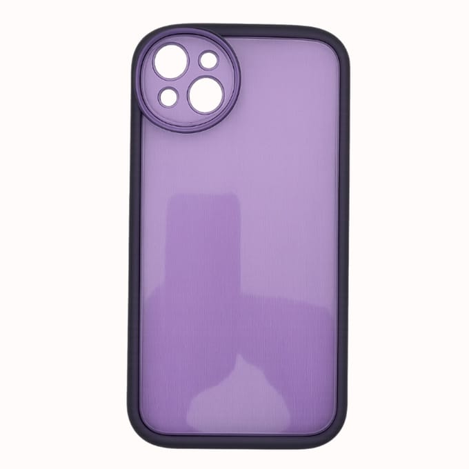 Geschikt voor iPhone 14 Plus - iPhone 14 Plus Luxe Siliconen hoesje - paars transparant