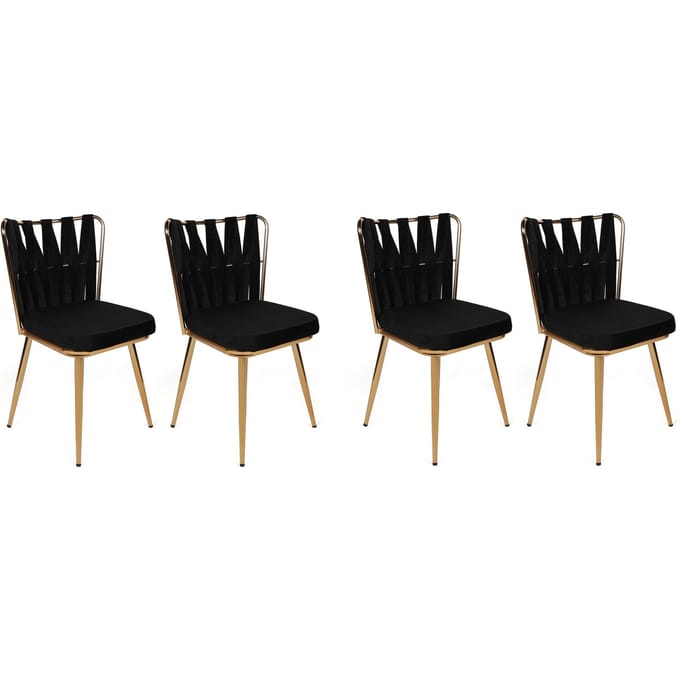 Set van 4 eetkamerstoelen Kusanali velvet | Atelier Del Sofa