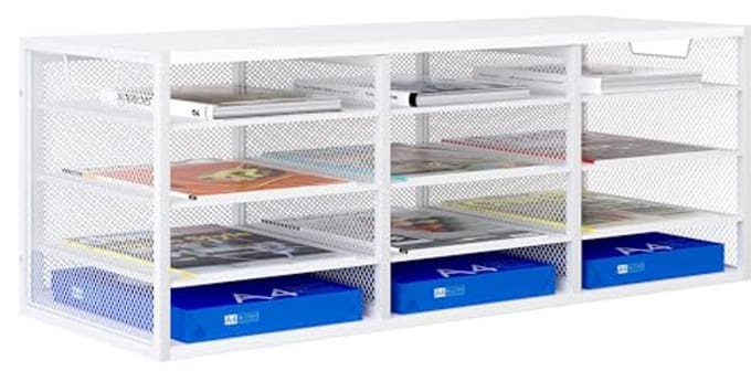 12 Compartimenten Verstelbare Kantoor Organizer voor Papieropslag en Documenten