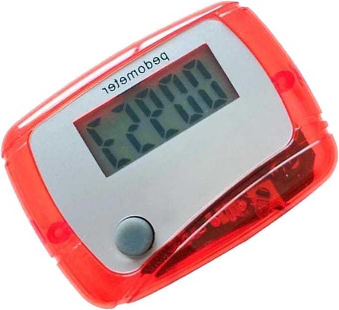 Stappenteller - Calorie teller - Dagelijkse activiteit - Duidelijk LCD scherm - 4.8 x 3.5 x 2 cm - Rood