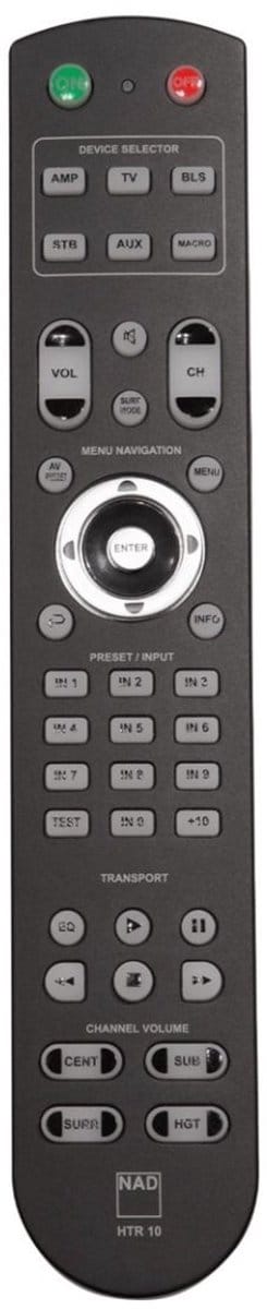 NAD HTR 10 afstandsbediening IR Draadloos AV-receiver, Audio, Home-audiosysteem Drukknopen
