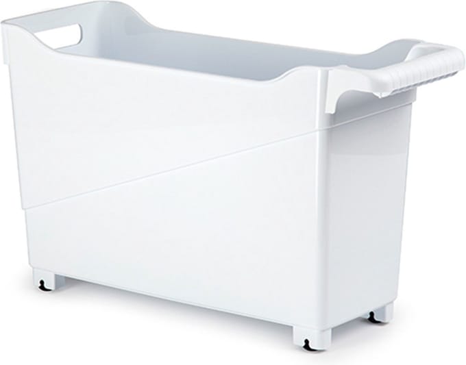 PlasticForte Trolley - wit - L45 x B17 x H29 cm - opberger op wieltjes