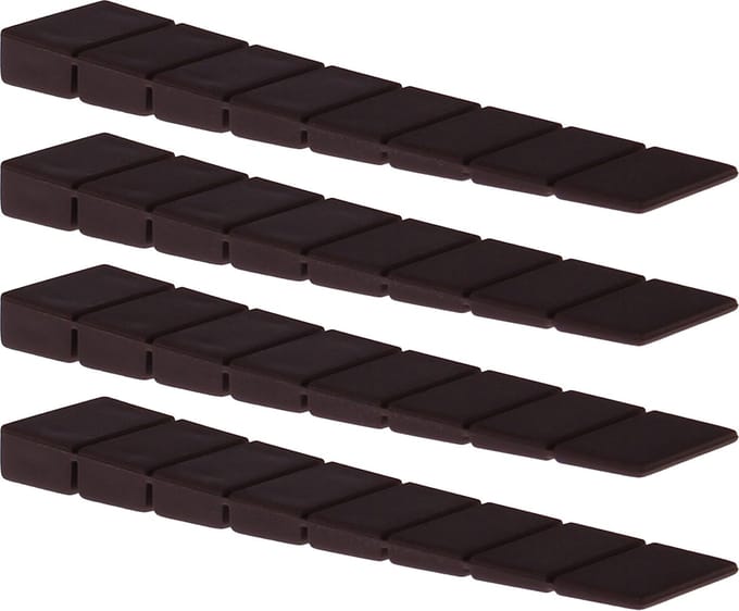 Deltafix Deurwig - 8x - bruin - rubber - 10 x 0,7 cm - deurstopper