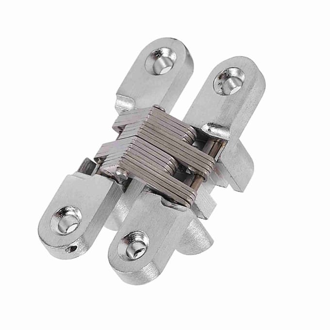 180 Graden Zinklegering Onzichtbare Vouwdeur Kruis Verborgen Scharnieren (60.4mm)
