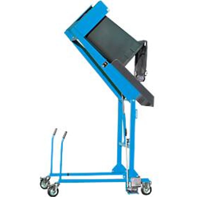Afval container station kiepstation MKS-H, handpomp, blauw RAL 5012