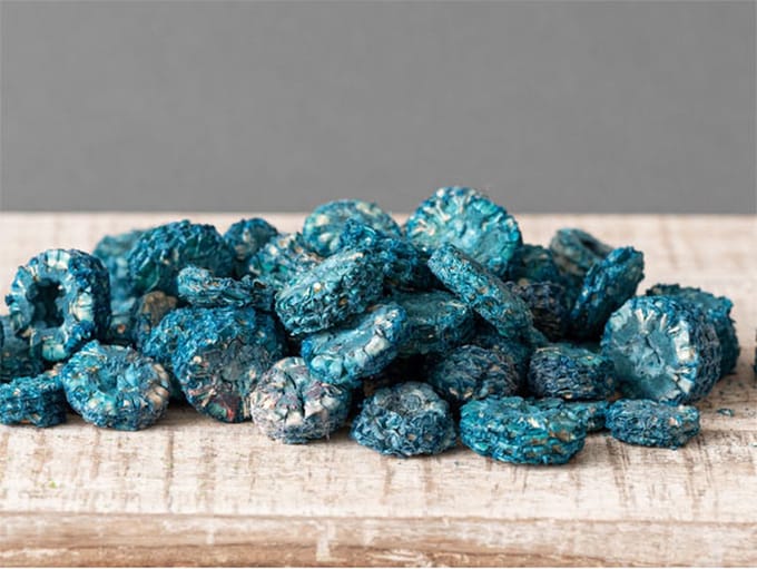 Decoratie mais 069 schijfjes blauw