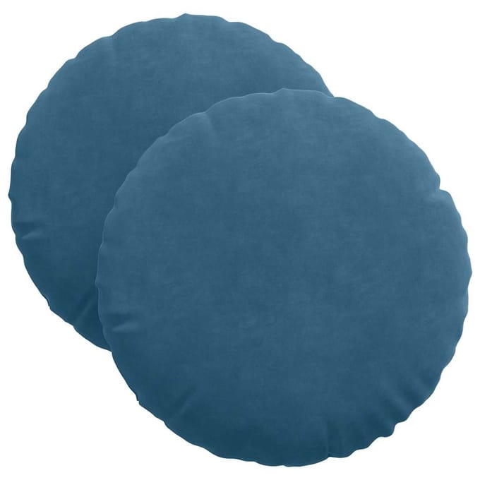 vidaXL - Zitkussens - 2 - pcs - Blauw - Ø - 40 - x - 13 - cm - Fluweel