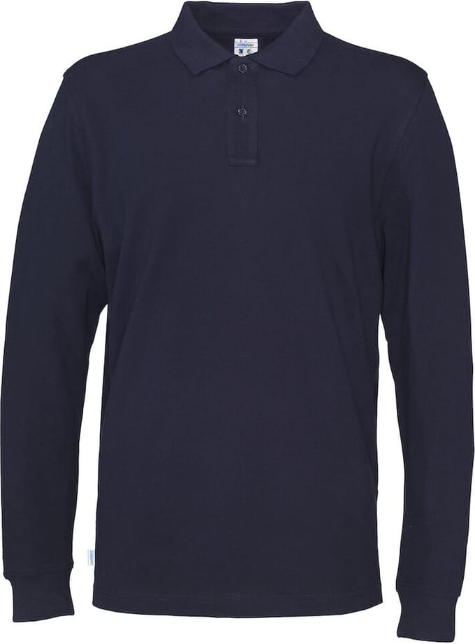 Cottover POLO PIQUE LONG SLEEVE MAN - GOTS GECERTIFICEERD 141018 - Marine - L