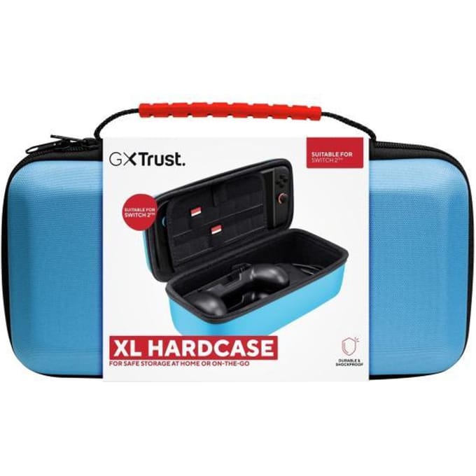 Trust GXT1252B XL HARDCASE – Switch 2 Hardcase – XL Beschermhoes voor Switch 2 – voor Console & Joy–Cons – voor Nintendo Switch 2 – Blauw