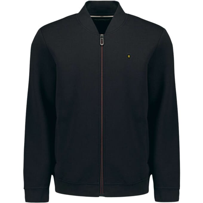No Excess Sweater full zipper pique bomber black