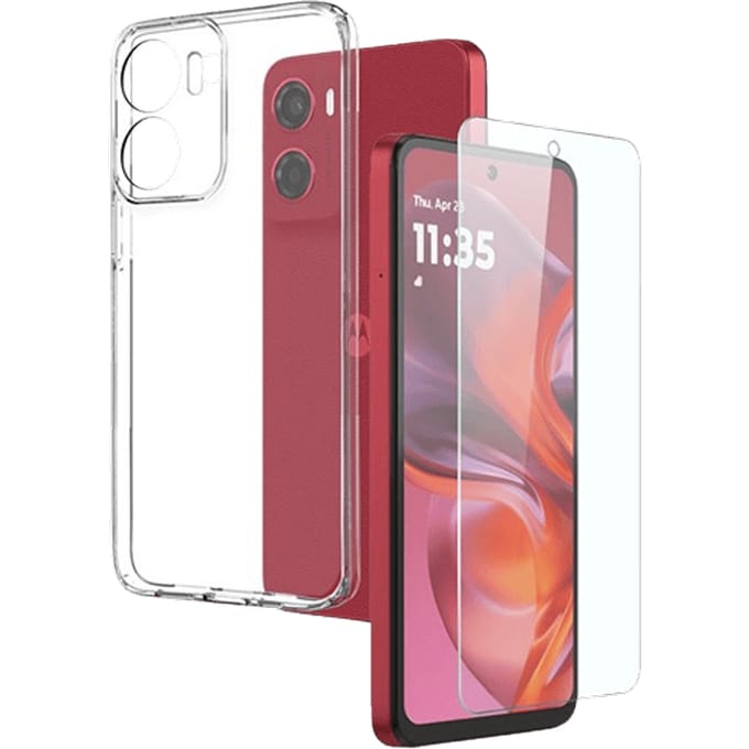 Northjo Motorola E15/G05 4G Hoesje en Screenprotector Transparant