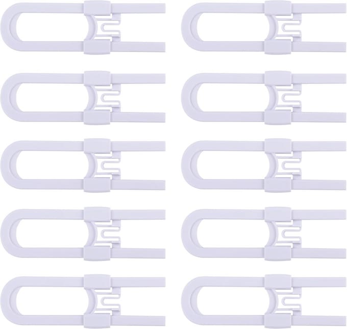 Schuif Kastsloten - Babyproof sloten - Veiligheid thuis - Verstelbare lengte - 10 stuks - Wit