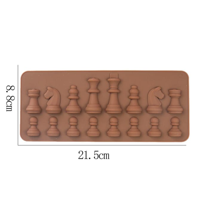 Moule à gâteau DIY en forme d'échecs Moules à chocolat Moule à glaçons Moule de cuisson Moule en silicone Outils de décoration de gâteaux Accessoires de cuisine brown