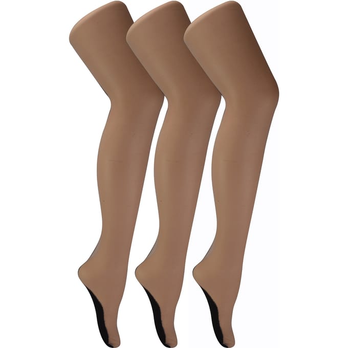 Sock Snob - Womens Seamed Panty's 3 Pack 40 Denier - Naakt / Zwart