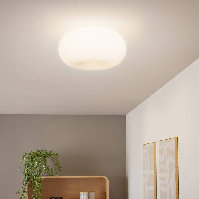 EGLO Optica - Plafondlamp - Ø35 cm - Nikkel-Mat - Wit