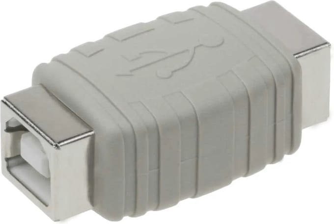 Deltaco USB-64 USB B Female naar USB B Female Adapter - USB 2.0 - Grijs