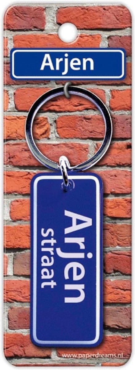 Paper Dreams Sleutelhanger Straatnaam Arjen 9 Cm Staal Blauw