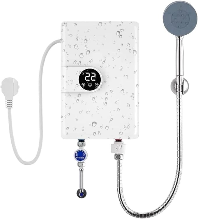 Elektrische Doorstromer - Directe Verwarming - Douchen en Afwassen - IPX4 Waterdicht - 30.5 cm breed - Wit