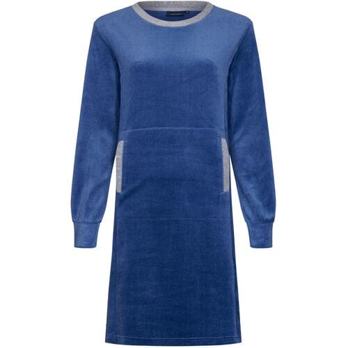 Dames Nachthemd Pastunette - Nightflower - Blauw - Velour - Maat 36
