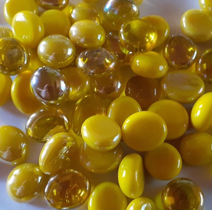 Mini Glas Nuggets Mozaiek Steentjes 250 gram Geel mix