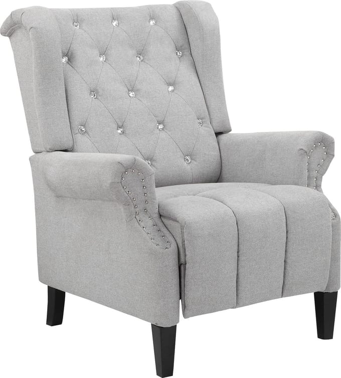 Aura-Relaxfauteuil Lichtgrijs Belfast Stof