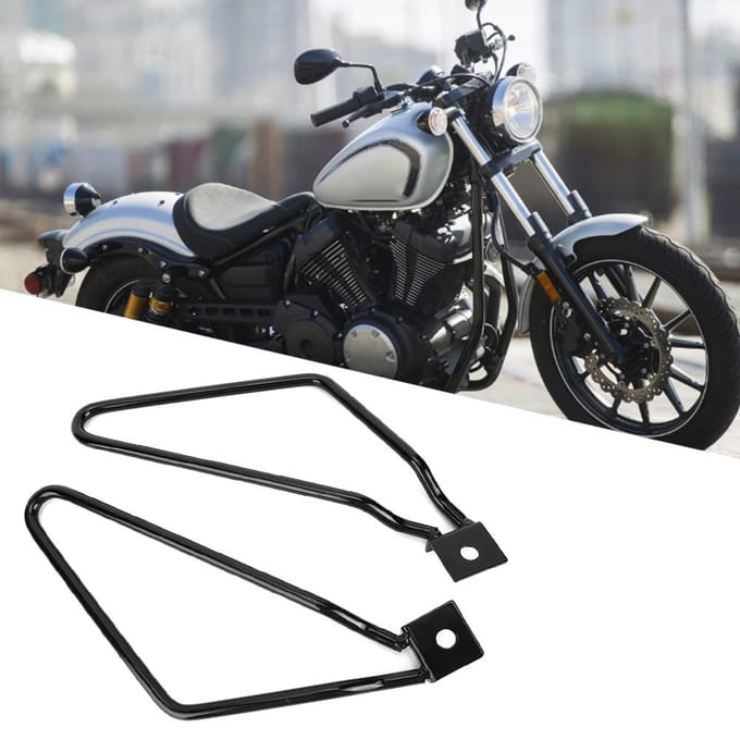 Universele Motorfiets IJzeren Zadeltas Montagebeugels Ondersteuning Accessoires gray